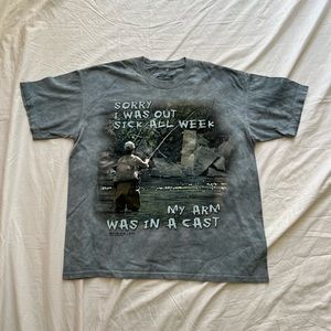 Sorry I was out sick all week, my arm was in a cast The Mountain tee Mens L